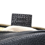 Pebbled Calfskin Small Soho Disco Bag Black