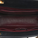 Shiny Sheepskin Chevron Quilted Collar and Tie Flap Black