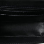 Lambskin Patent Chocolate Bar Flap Black White
