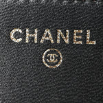 Lambskin Quilted Trendy CC Wallet On Chain WOC Black