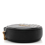 Grain De Poudre Matelasse Chevron Quilted Round Vinyle Camera Bag Black