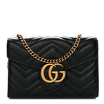 Calfskin Matelasse GG Marmont Chain Wallet Black