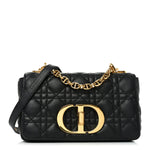 Calfskin Cannage Small Caro Bag Black