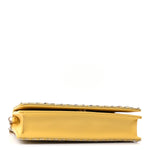 Calfskin Satin Bead Embroidery Lady Dior Clutch Gold Yellow