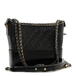 Aged Calfskin Quilted New Medium Gabrielle Hobo Black
