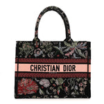 Canvas Embroidered Medium Cabinet De Curiosites Book Tote Black Multicolor