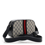 GG Supreme Monogram Textured Dollar Calfskin Web Small Ophidia Camera Bag Beige Blue
