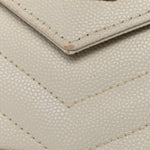 Grain De Poudre Matelasse Chevron Monogram Chain Wallet Crema Soft