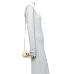 Calfskin Spikes Sweety Charity Shoulder Bag Beige