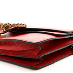 Dollar Calfskin Swarovski Crystal Small Dionysus Shoulder Bag Hibiscus Red