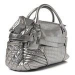 Metallic Calfskin Winnieford Satchel Silver