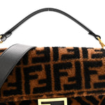 Shearling Vitello Dolce Macro FF 1974 Baguette Tobacco Black