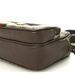 GG Supreme Monogram Textured Dollar Calfskin Web Small Ophidia Convertible Shoulder Bag Beige Ebony New Acero