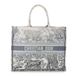 Gradient Canvas Embroidered Large Dioriviera Toile De Jouy Book Tote Blue