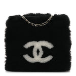Muff Shearling Lambskin Bag Black Ecru