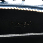 Caviar Quilted Small CC Filigree Vanity Case Navy Black