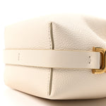 Grained Calfskin Micro Marcie Bucket Bag Misty Ivory