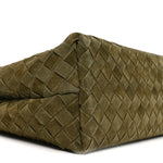 Suede Intrecciato Medium Andiamo Shoulder Bag Mud
