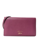 Dollar Calfskin Mini Swing Wallet Bag Purple