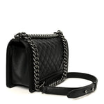 Caviar Quilted Medium Boy Flap Black