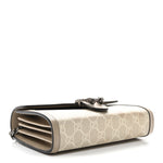 GG Supreme Monogram Textured Dollar Calfskin Mini Dionysus Chain Wallet Beige Mystic White Oatmeal