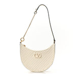 Calfskin Chevron Mini Vlogo Hobo Bag White