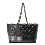 Vinyl Funny Tweed Patchwork Tote Grey