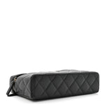 Caviar Quilted Top Handle Slim Vanity With Chain Black