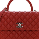 Caviar Quilted Medium Coco Handle Flap Red