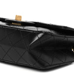 Aged Calfskin Quilted 2.55 Reissue Mini Flap Black