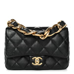 Lambskin Quilted Small Funky Town Flap Black