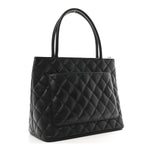 Caviar Quilted Medallion Tote Black