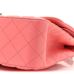 Lambskin Quilted Jumbo Double Flap Pink