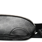 GG Supreme Monogram Emblem Calfskin Small Belt Bag Black Grey