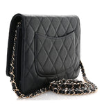 Caviar Quilted Wallet on Chain WOC Navy Blue