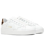 Women's Pure Star - White/Brown Leopard