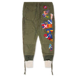 Zip Lounge Pant - Army/Patchwork