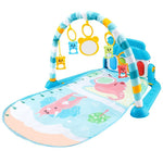 Baby play gym with colorful toys on a white background