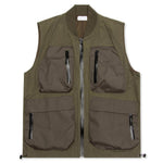 High Shrunk Nylon Utility Vest - Olive