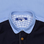 Mixed Fabric Shirt - Blue/Navy