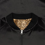 Reversible Rib Collar Jacket - Black/Leopard