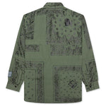 Bandana Patchwork Button Down Shirt - Sage