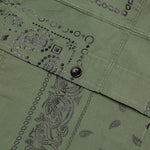 Bandana Patchwork Button Down Shirt - Sage