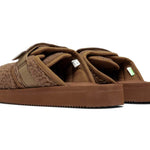 Suicoke x John Elliott Sherpa Fleece Sliders - Brown
